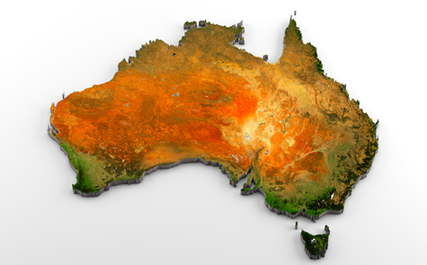Australia 3d Physical Map With Relief
